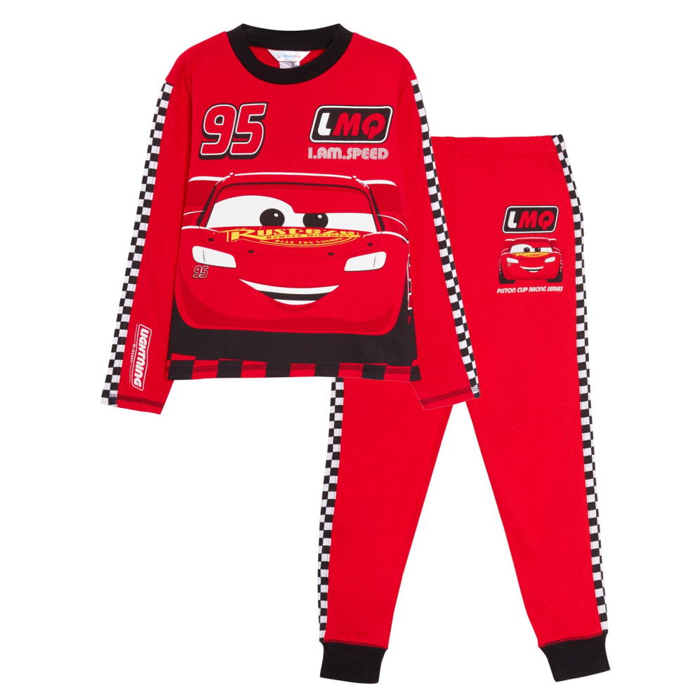(6-7 Years) Disney Cars Pyjamas Kids Lightning McQueen Dress Up Racing Driver Suit Pjs Set