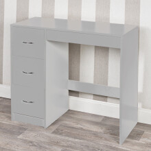 (Grey Carcass + Grey Drawers) 3 Drawer Wooden Dressing Computer Work Table Desk