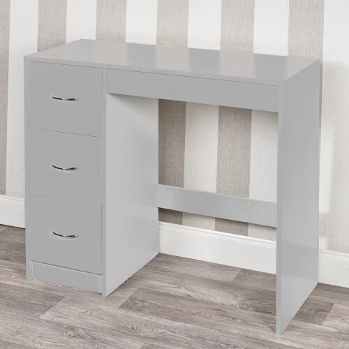 URBN Living (Grey Carcass + Grey Drawers) 3 Drawer Wooden Dressing Computer Work Table Desk