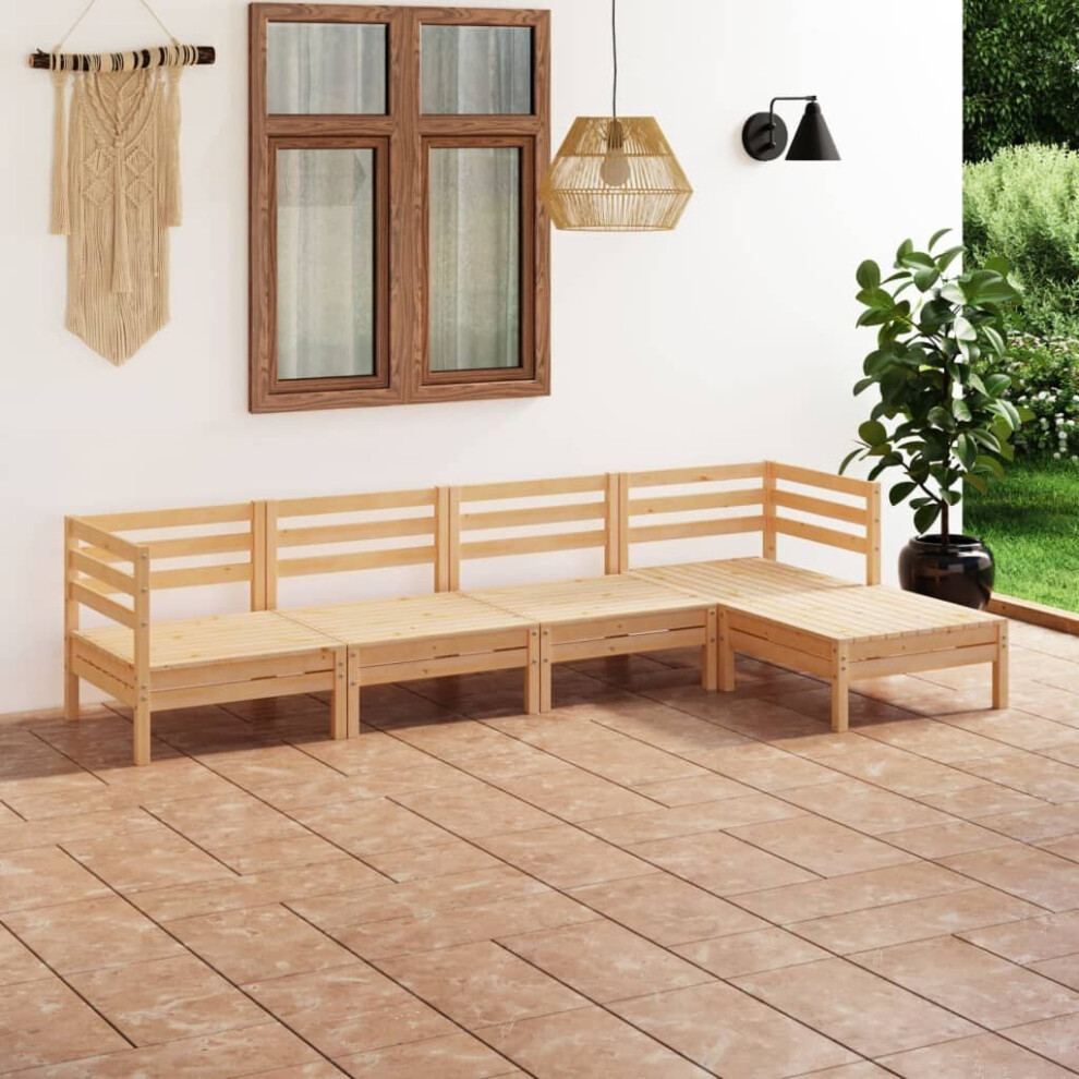 vidaXL Garden Lounge Set Wooden Outdoor Lounge Set 5 Piece Solid Pinewood