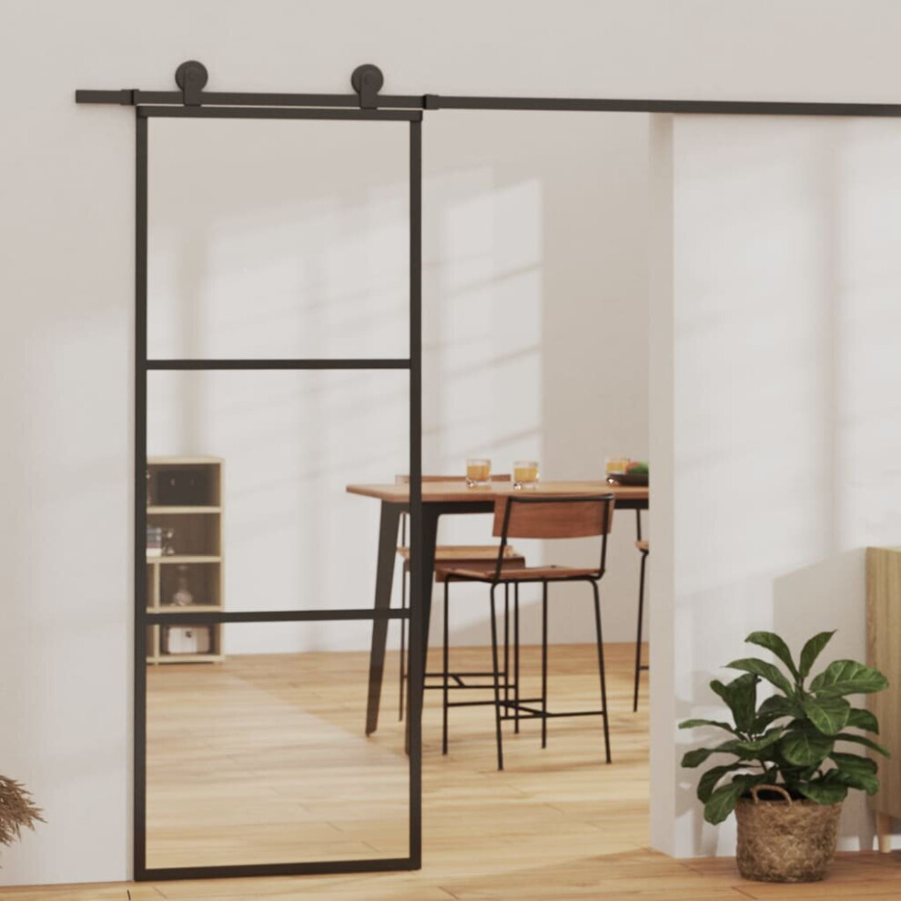 Vidaxl Sliding Door With Hardware Set Esg Glass&Aluminium Sliding Door System 8720286648957