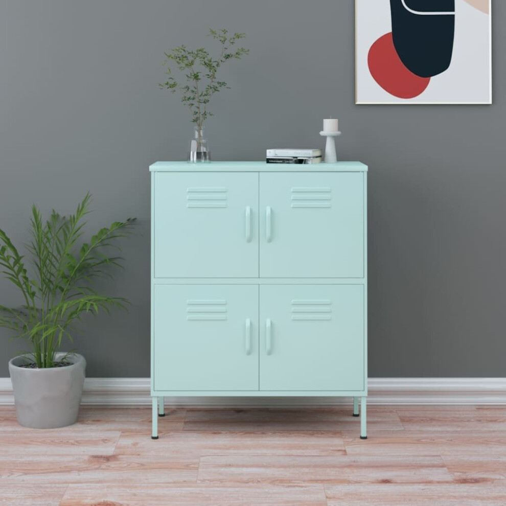 Vidaxl Storage Cabinet Mint Steel Living Room Sideboard Cupboard Bookcase