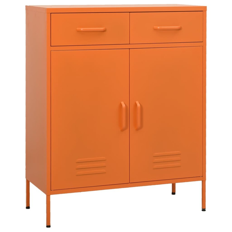 Vidaxl Storage Cabinet Orange Steel Living Room Sideboard Cupboard Bookcase