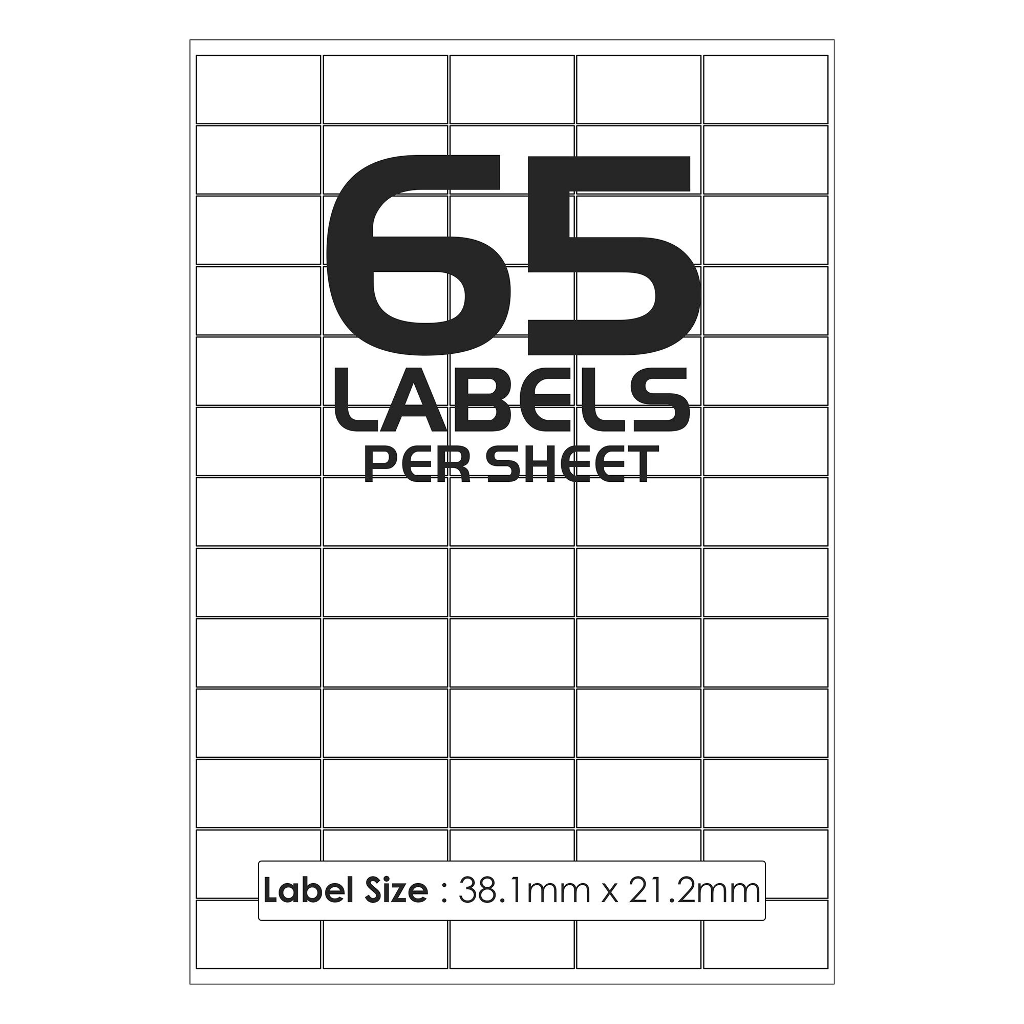 (21 Per Sheet) 50 Sheets of Quality A4 Printer Labels White Matte Self ...