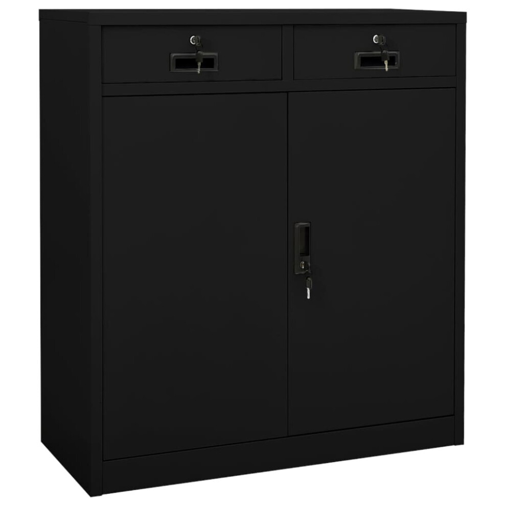 vidaXL Office Cabinet Black Steel Home Furniture Filing File Storage Cabinet