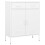 VidaXL vidaXL Storage Cabinet White Steel Sideboard Bookcase Cupboard Display Cabinet 1