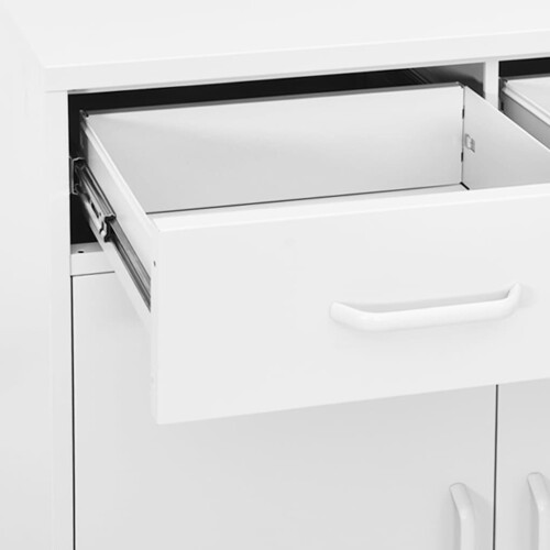 VidaXL vidaXL Storage Cabinet White Steel Sideboard Bookcase Cupboard Display Cabinet 1