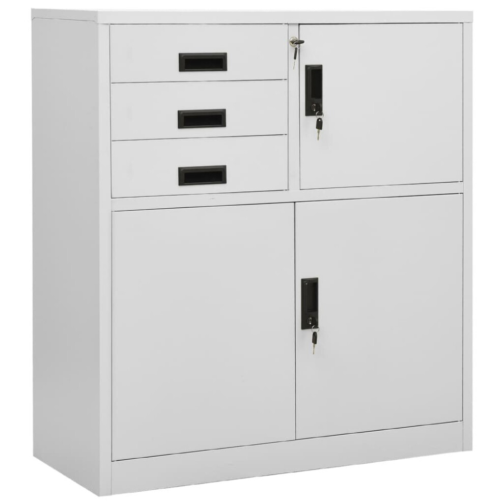 Vidaxl Office Cabinet Light Grey Steel Furniture Filing File Storage Cabinet