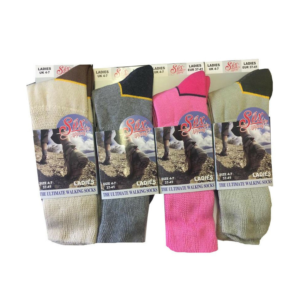 Gimbles® (Stone) New Ladies Sox Appeal Cotton Rich Cushioned Foot Ultimate Walking Socks Uk 4-7 1 Pair Brown