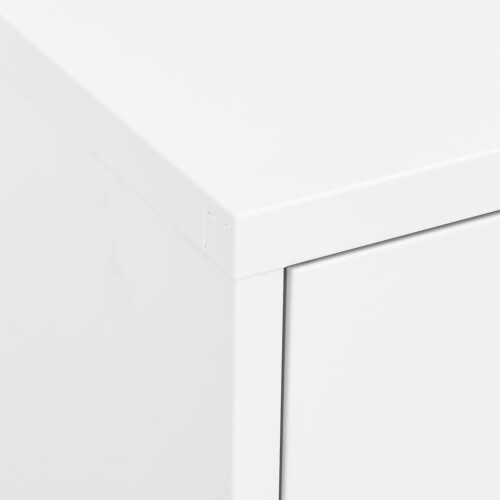 VidaXL vidaXL Storage Cabinet White Steel Sideboard Bookcase Cupboard Display Cabinet 2