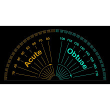Clear Teaching Protractor. 180 degree. 10cm. Acute & Obtuse Markings