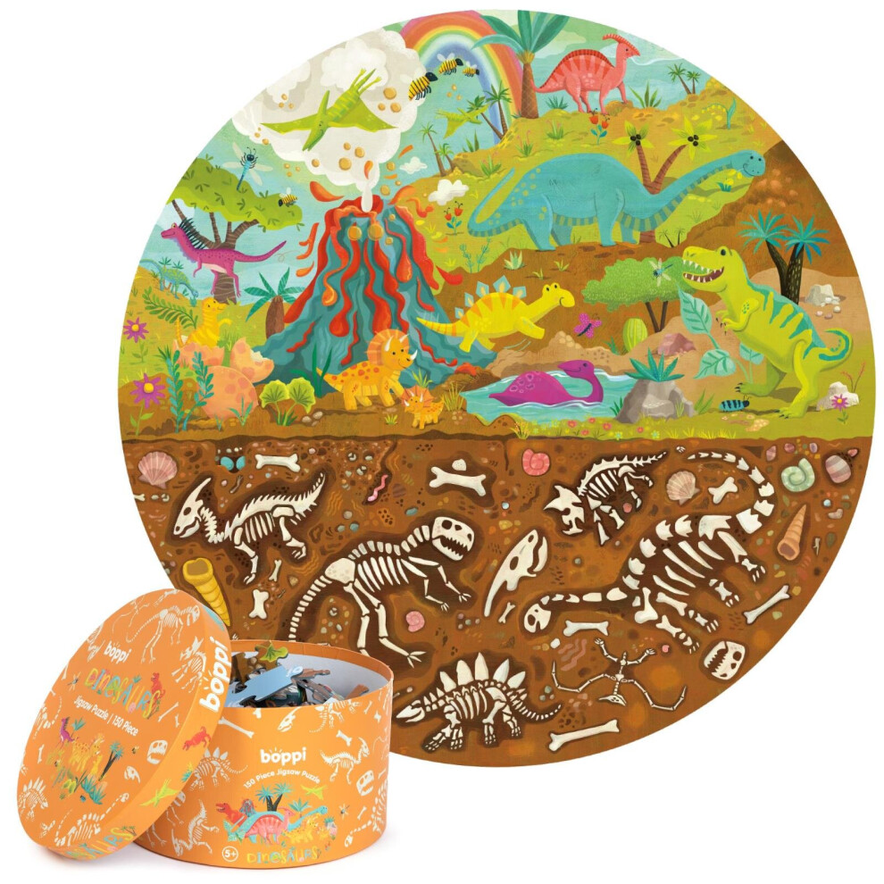 Boppi 150 Piece Round Jigsaw Puzzle - Dinosaur