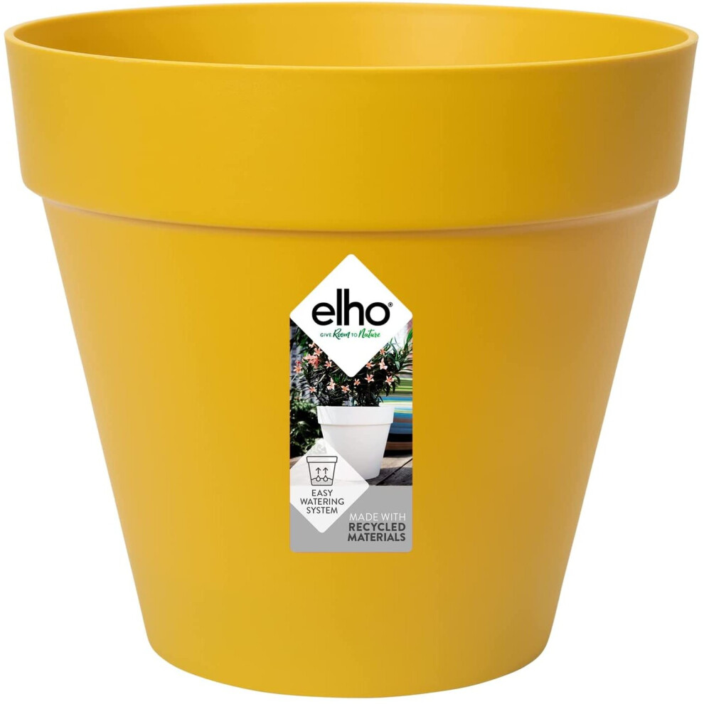 Elho Loft Urban Round Flower Pot, Ochre, 40 cm