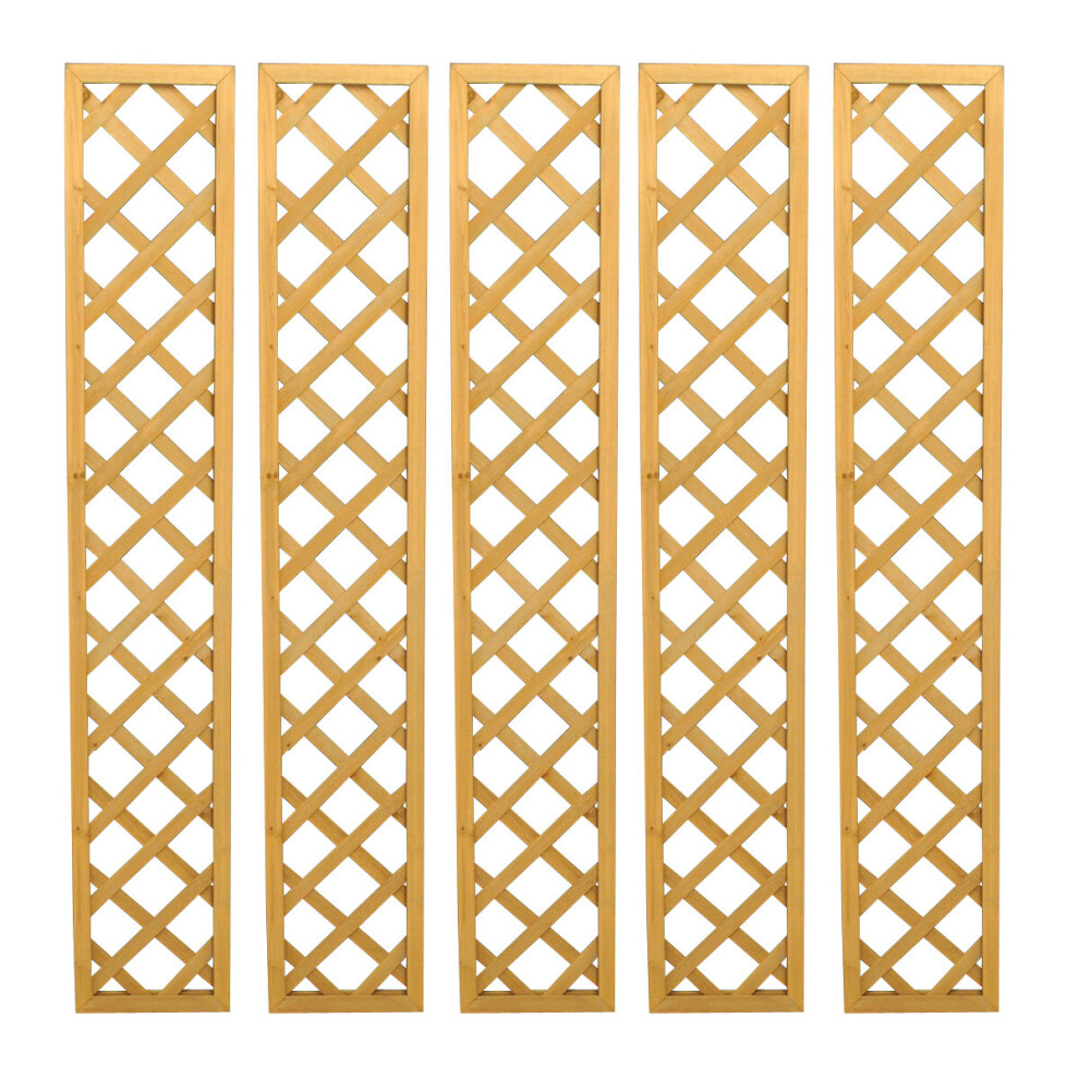 Set of 5 Wooden Framed Square Trellis Panels (180cm x 30cm)