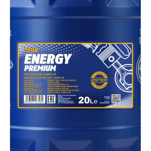 MANNOL 2x20L MANNOL Energy Premium 5W-30 API SN/CF engine oil 2