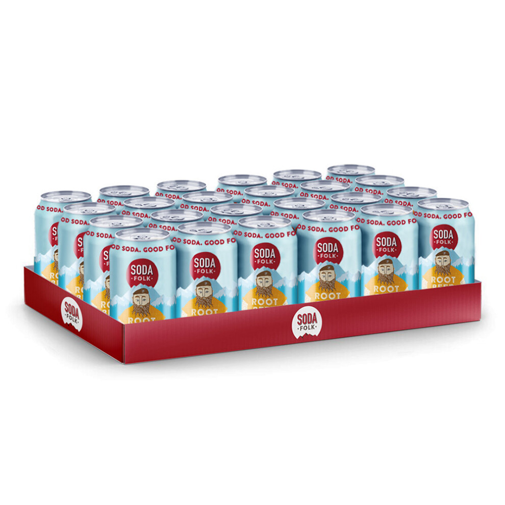 (Soda Folk Root Beer 24 x 330ml Cans, Flavoured Fizzy Soft Drink) Soda Folk Soft Drinks, Fizzy Drink 