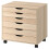 ALEX Drawer unit on castors, white stained/oak effect 67x66 cm 1