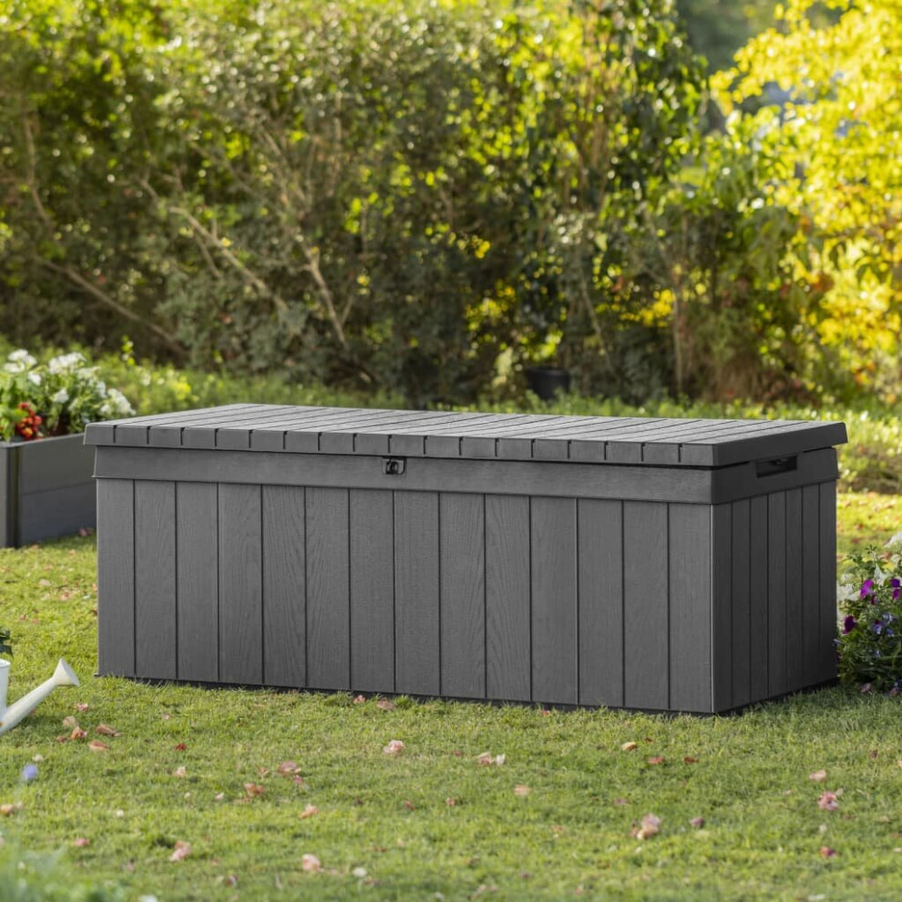Keter Garden Storage Box 380 L Grey Outdoor Furniture Patio Storage Lock Box