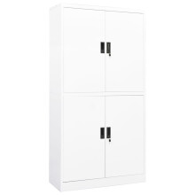 vidaXL Office Cabinet White Steel Lockers Filing File Side Storage Cabinet