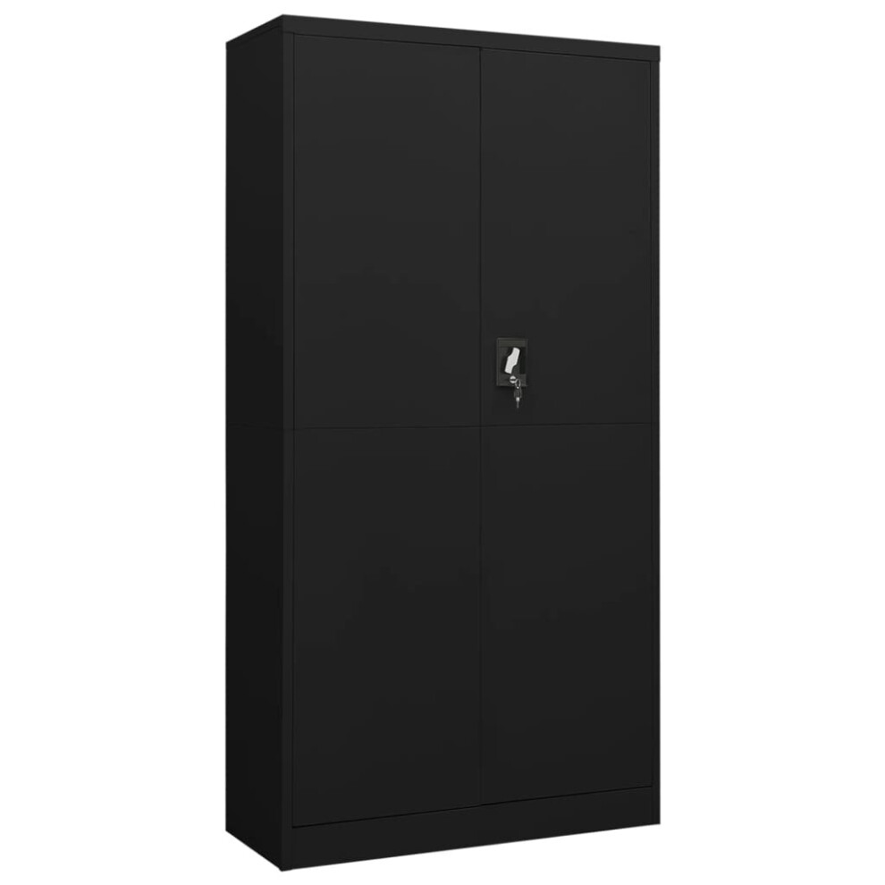 vidaXL Locker Cabinet Black Steel Office Furniture Storage Organiser Wardrobe