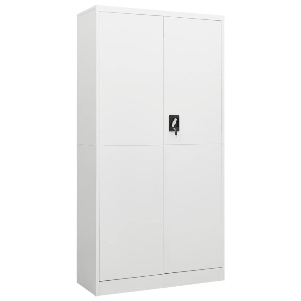 vidaXL Locker Cabinet White Steel Office Furniture Storage Organiser Wardrobe
