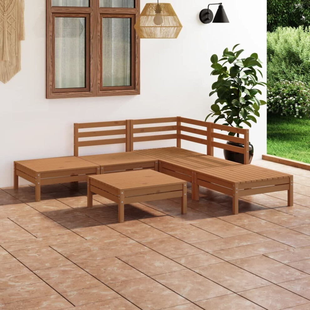 vidaXL Garden Lounge Set Outdoor Lounge Set 6 Piece Solid Pinewood Honey Brown