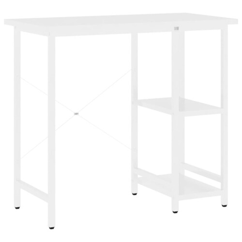 VidaXL vidaXL Computer Desk White MDF and Metal Office Study Working Side Desk Table 1