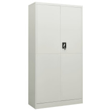 vidaXL Locker Cabinet Light Grey Steel Office Furniture Storage Organiser
