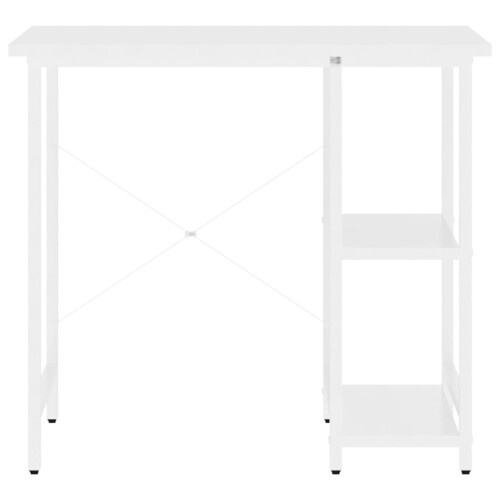 VidaXL vidaXL Computer Desk White MDF and Metal Office Study Working Side Desk Table 2