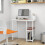 VidaXL vidaXL Computer Desk White MDF and Metal Office Study Working Side Desk Table 1