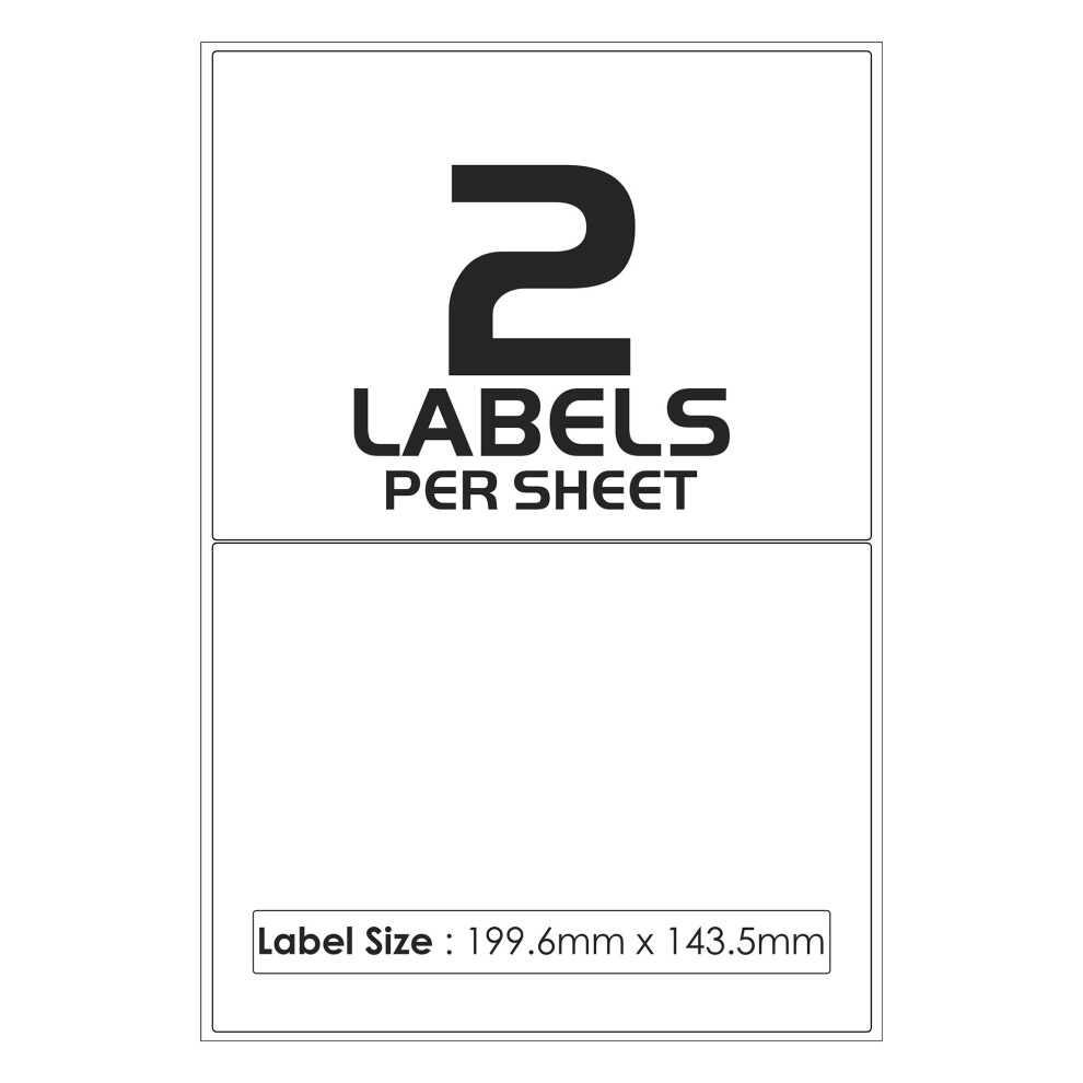 (2  Per Sheet) 50 Sheets of Quality A4 Printer Labels White Matte Self Adhesive/Sticky Back Address Label Printing Sheet, Printable Sticker Paper