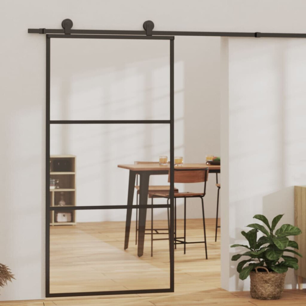 Vidaxl Sliding Door With Hardware Set Esg Glass&Aluminium Sliding Door System