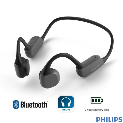 Philips Philips TAA6606BK/00 Bone Conduction Bluetooth Headphones in Black 1
