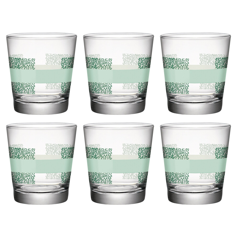 (Green, 6 Glasses) Bormioli Rocco Coloured 240ml Drinking Tumbler