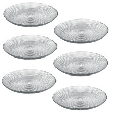 (6 x Dessert Plates) Pasabahce Serving Clear Glass Plate Dish Set 6/12