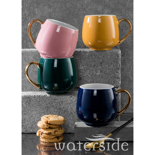 Set of 4 Harlem Gold Handled Mugs 2