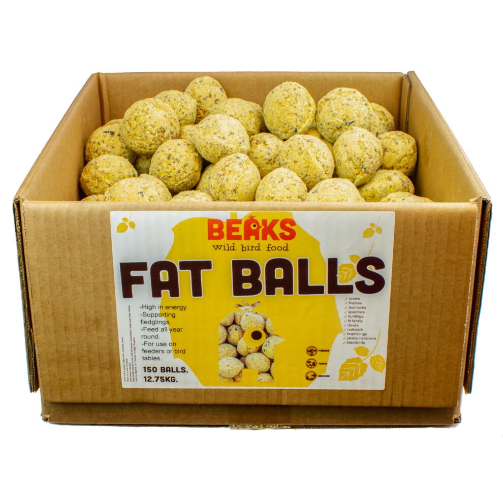 Suet fat balls 150 high energy for wild garden bird feeding 12.75kg box