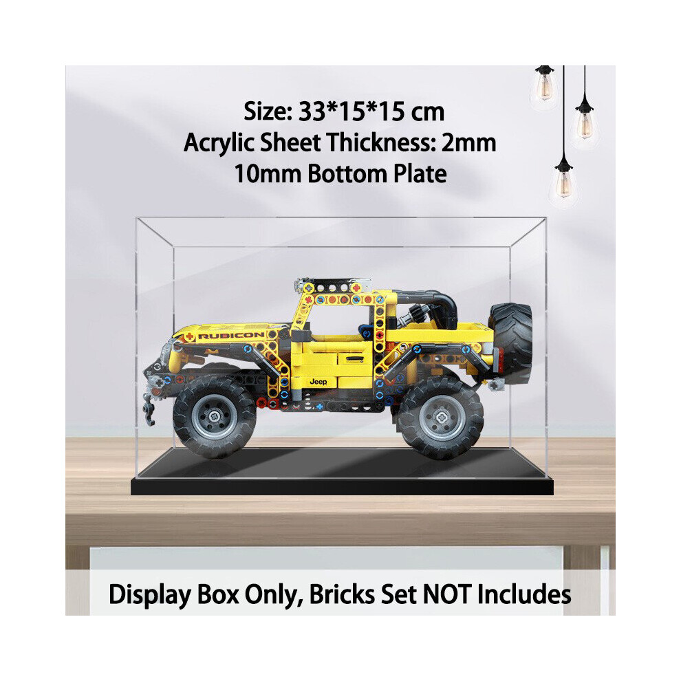 (A) Display Case for Lego 42122 Acrylic Display Box for Lego 42122 Jeep Wrangler Rubicon -  (Only Display Case, No Lego Set)