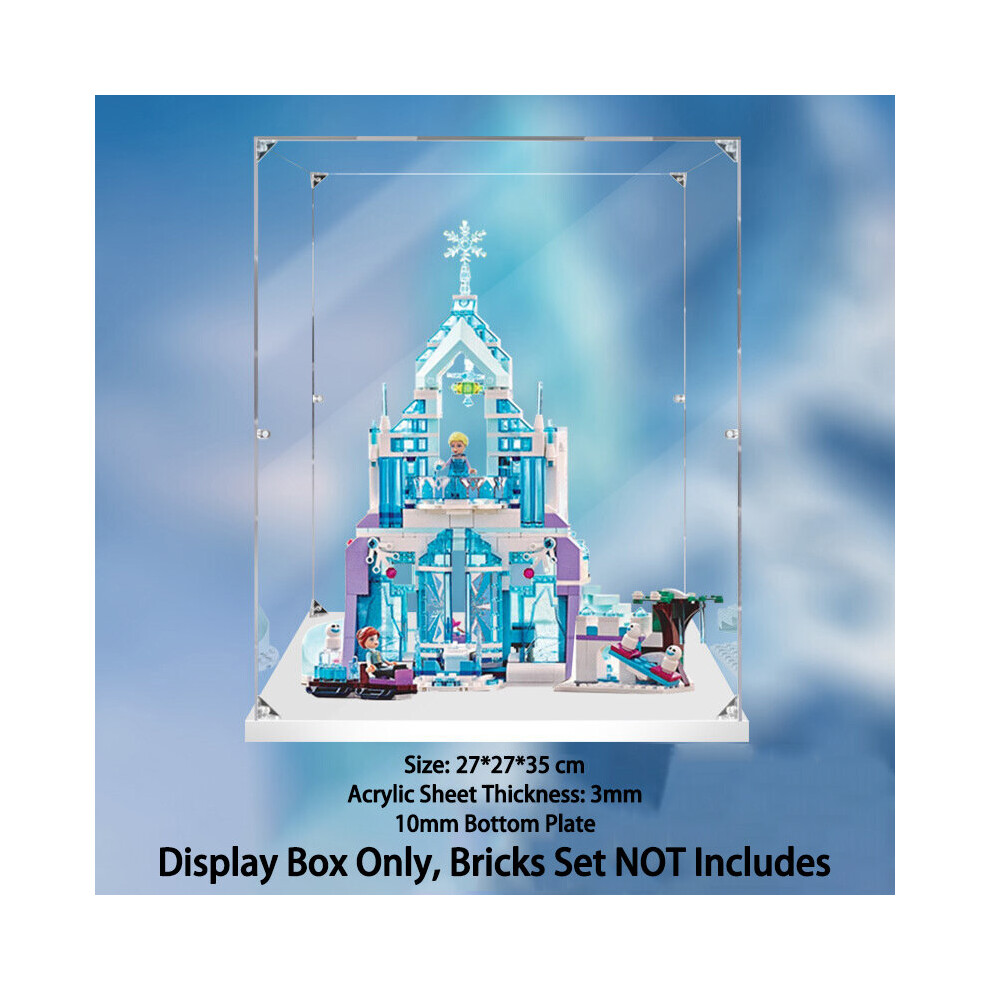 (B) Display Case for Lego 43172 Disney Princess Frozen Elsa's Magical Ice Palace,Dustproof Display Box for Models Collectables (Only Case)