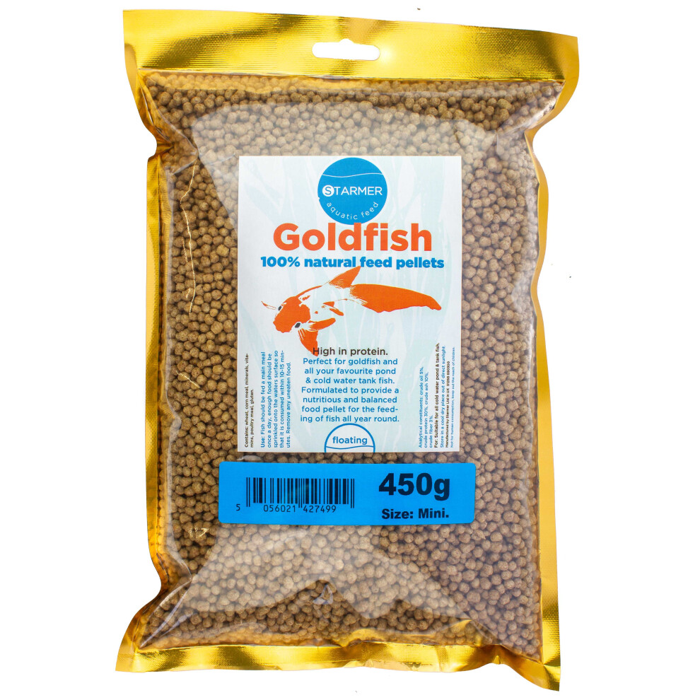 (450g) GOLDFISH pond & tank feed pellets (mini 3-4mm) 100g-10kg