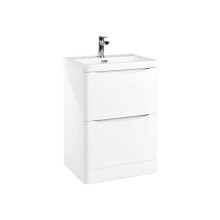 (High Gloss White) Aquariss - Floor Standing Vanity Unit With Basin