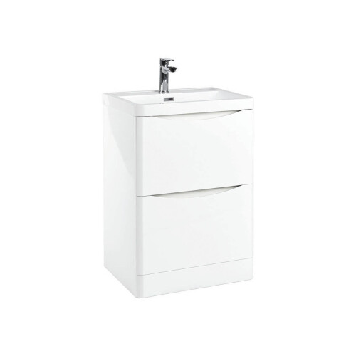 (High Gloss White) Aquariss -  Floor Standing Vanity Unit With Basin 1