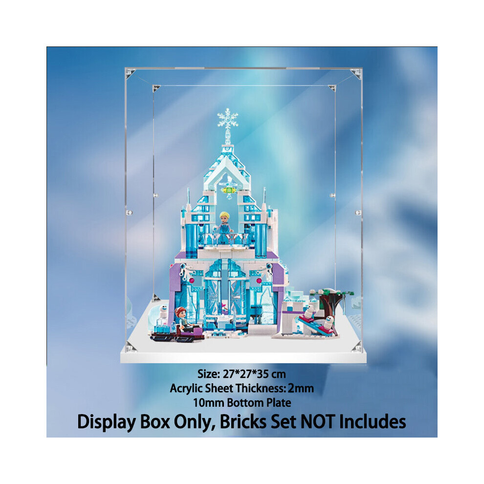 (A) Display Case for Lego 43172 Disney Princess Frozen Elsa's Magical Ice Palace,Dustproof Display Box for Models Collectables (Only Case)