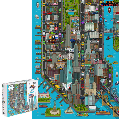bopster 8-bit Pixel Jigsaw Puzzle NEW YORK - 180 Piece