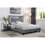 Augustina Crushed Velvet King Size Bed Silver with Mirror 1