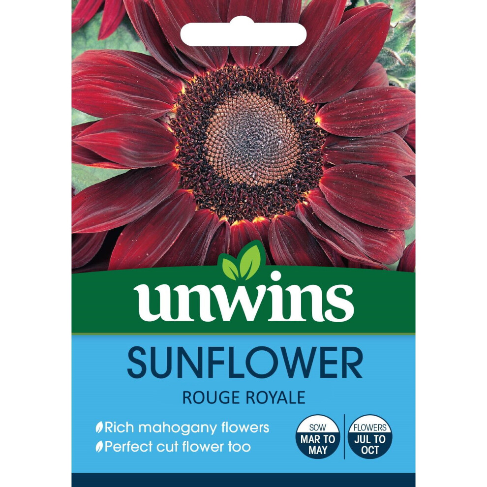 Unwins Grow Your Own Edible Flowers Rich Petal Sunflower Rouge Royale Seeds Red
