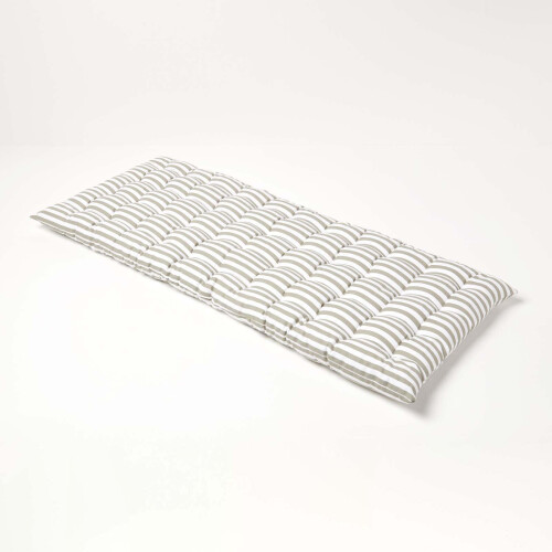 Homescapes (Two Seater) Grey Stripe Bench Cushion