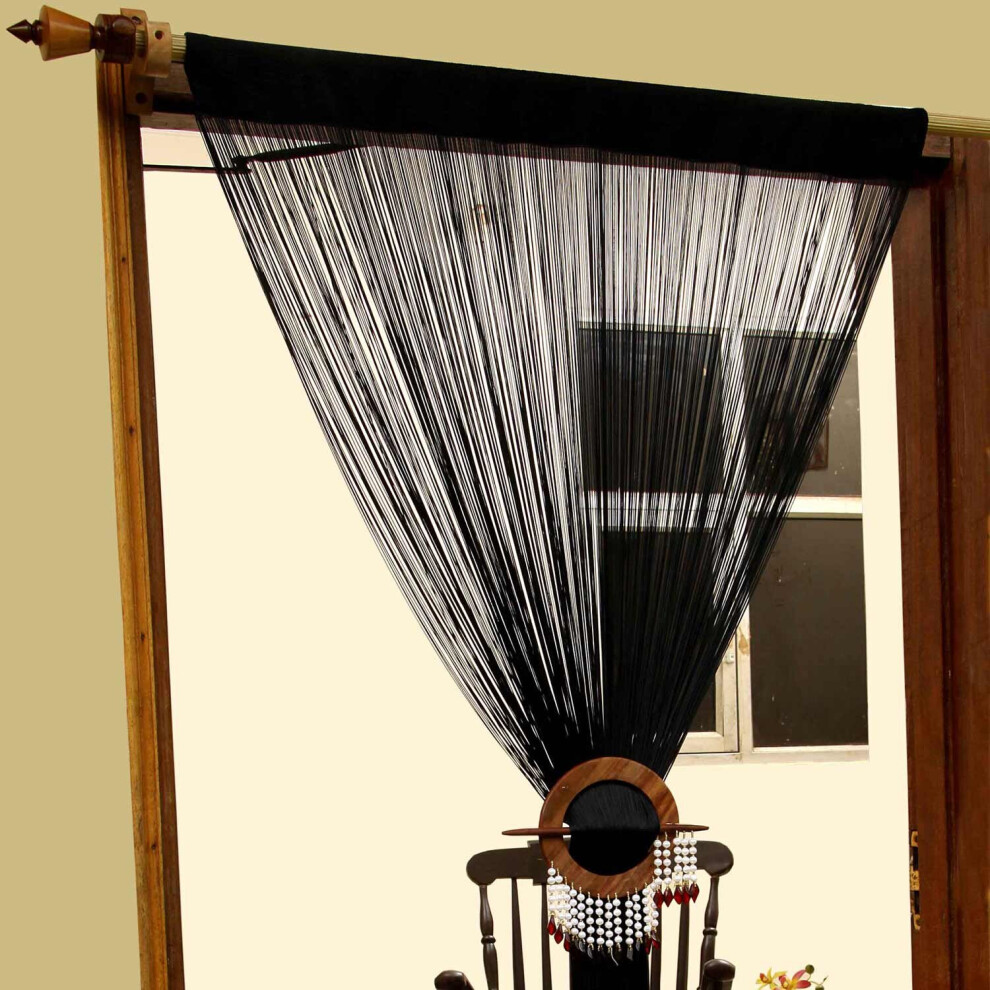 (Black) Polyester String Curtain