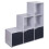 URBN Living (Grey, Black) 6 Cube Step Storage Bookcase Shelf Unit Doors Wood 1