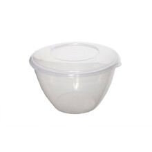Whitefurze 1.2L Litre Round Microwave Plastic Pudding Bowl With Lid